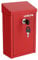 Uniclife Caja de regalo para llaves para exterior, caja de donación de metal rojo con cerradura de llave, caja de sugerencias segura, buzón de correo montado en la pared con ranura superior, caja de