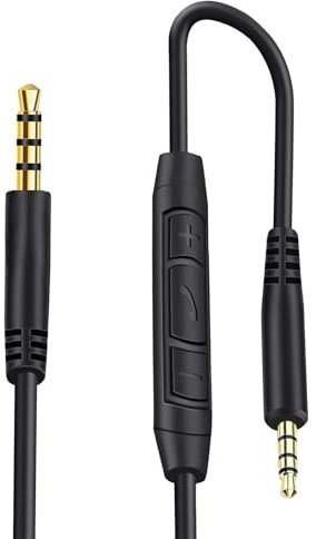 Replacement Audio Cable Aux Extension Cord Wire, for Bose 700 NC700 QuietComfort QC25,QC35,On-Ear 2,OE2,OE2i Headphone, 3.5mm to 2.5mm Stereo On-Ear Headphones Cord Inline Mic/Remote Control – Black