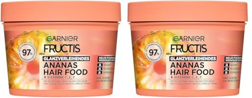 Garnier Fructis Ananas Haarmaske, Für langes und glanzloses Haar, Für mehr Geschmeidigkeit und gegen Weniger Spliss, Extra Lipidkomplex, Bio-Ananas-Extrakt, Ohne Silikone, Hair Food, 3in1, 400ml