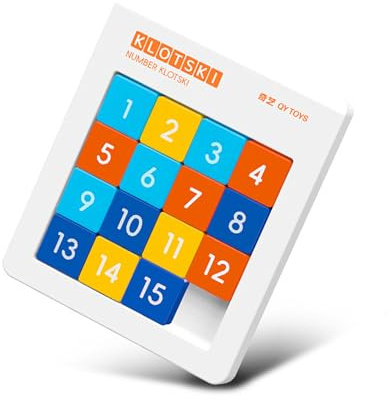 Yealvin 4x4 Klotski Puzzle Sliding Number 15-Digit Version ABS Brain Teasers Sliding Puzzles Toy Tangram Jigsaw Intelligence (Macaron Color)
