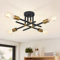 MRHYSWD Deckenleuchte Schwarz und Gold, Vintage Deckenlampe Wohnzimmer Schlafzimmer Küche Flur, 4 Flammig Deckenbeleuchtung Industrial Kronleuchter Modern Retro Deckenlampe E27 (Ohne GlüHbirnen)