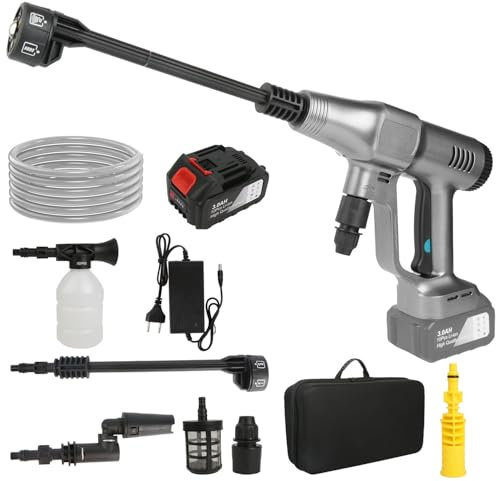 Kabelloser Hochdruckreiniger, tragbarer Hochdruckreiniger, Hochdruck-Autoreiniger, Hochdruckreiniger für Autos, Zäune, Einfahrten, Zuhause, Terrassen (eine elektrische, eine Ladung)