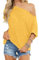 LACOZY Women's Off Shoulder Tops Short Sleeve Casual Loose Batwing Shirt Oversized Blouse Tunic Yellow XL