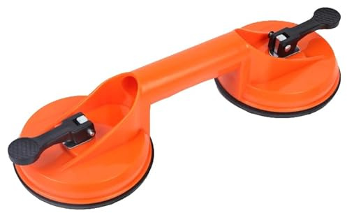 HERO Doppel Saugheber Gummisauger Saugnapf 80 kg Glassauger ABS Vakuumsauger Saugfuß KFZ Ø 115 mm Fliesenheber Vakuumheber für den Transport von Fliesen, Glas, Terrassenplatten, Laminat, Fenster