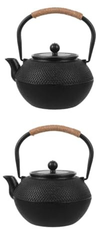 Alipis 2pcs Cast Iron Japanese Teapot Large Capacity Tea Kettle Infuser Stovetop