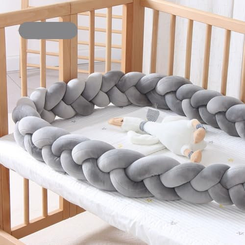 Aocase Bettschlange Geflochten, Handgefertigt Plüschkissen Knoten Bettgitter Rausfallschutz Kinder Bett, Kissen Bettgitterbezug Seitenschutz, Passend für Kinderbetten Elternbetten,G05,300cm