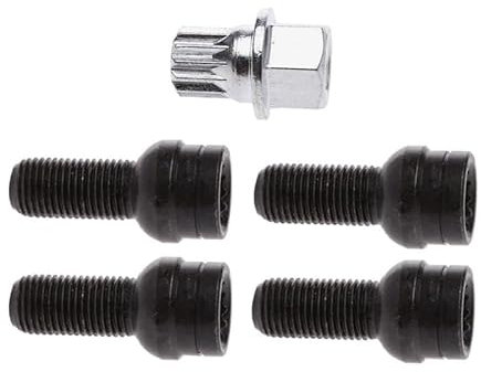5 tuercas de seguridad antirrobo Uso apto para ruedas de vehículo, M14 x 1,5 mm, tornillos y llave, herramienta de enchufe Uso apto para la mayoría de los pernos de seguridad de ruedas de automóviles.
