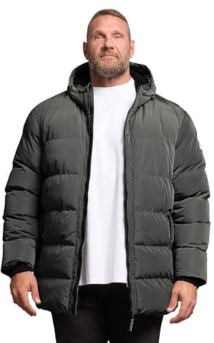 BadRhino Big & Tall Hooded Logo Puffer Jacket - Men's - Plus Size Curve