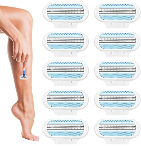 10 stück Venus Smooth Ersatzklingen Damenrasierer,Venus rasierklingen damen,Smooth 3 Fach Klingen Rasierklingen,Kompatibel mit Venus Damenrasierer,für Empfindliche Haut und Intimbereich