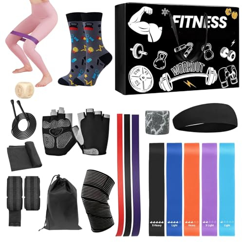 Workout-Adventskalender 2025 – 24-Fitness-Countdown-Geschenkset | Fitnessstudio-Essentials für gesundheitsbewusste Personen, Männer, Frauen, Trainingsbegeisterte, Motivation für das Heimtraining,
