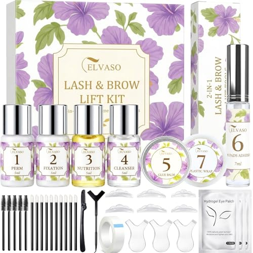 Augenbrauen Lifting Set - Wimpernlifting 2-in-1, Professionelles Sanftes Lash Lifting Set mit Langanhaltendem Schwung, Salonqualität Wimpernlifting zur Anwendung zu Hause mit Einfacher Anleitung