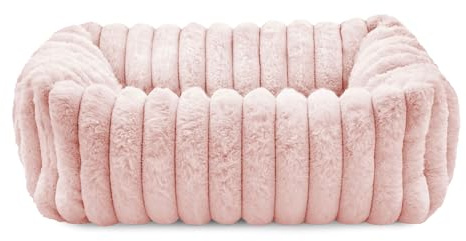 Record - Niche rectangulaire Comfit pour Chiens et Chats. Lit pour Animaux Doux et Confortable en Peluche. Dimensions : 50 x 40 x 15 cm, Rose