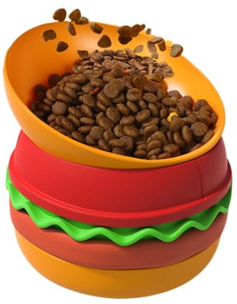 Lento para Perros | Platos Comida Perro Diseño Hamburguesa - Dispensador Premios Antiatraganto Antideslizante para Mascotas,para Mascotas