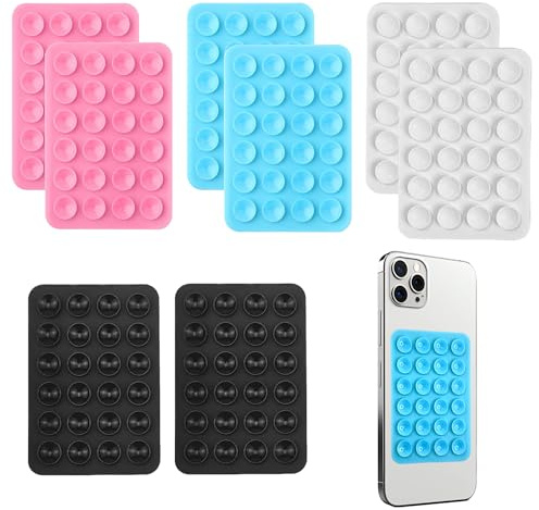 8Pcs Cell Phone Suction Cup,Silicone Suction Cup Cell Phone, Adhesive Back | Lightweight and Portable, Non-Slip Silicone Suction, Phone Case Sticky Grips, For Mobile Power Cellphones Selfies and Videos