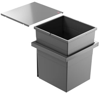 Hailo Abfallsammler Triple XL 450 | Mülltrennsystem Einbau 55 Liter | Küchenmülleimer Unterschrank Einsatz | dunkelgrau