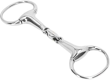 Wakects Anneau de Bâillon pour Cheval en Acier Inoxydable, Filet de 125 Mm, Embout Ovale à Maillons Amples, Résistant à l'usure, Antirouille pour l'entraînement des Chevaux et Le Contrôle des