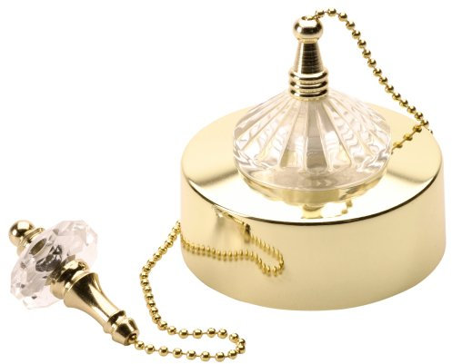 Deluxe 6Amp 2 Way Ceiling Switch Brass and Crystal Finish FPK1-XT-51
