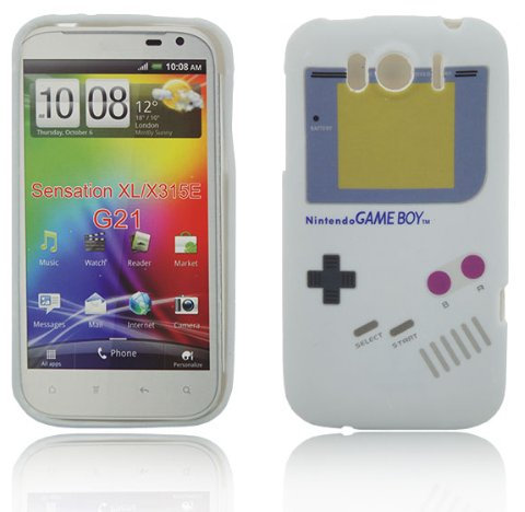 HTC Sensation XL G21 TPU Silikon Gameboy Retro Design Schutz Handy Hülle Case Tasche Etui Bumper thematys®