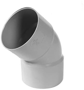 First Plast - Dachrinne PVC 25 halbrund – Winkel PVC 45° weiblich für Rohr Ø 80 mm Stärke 3,2 mm – grau First Plast