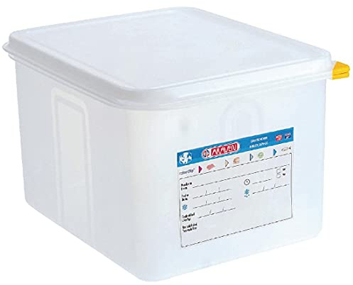 Araven Lebensmittelbehälter, 12,5 l (1/2 GN), 200 x 325 x 265 mm, 4 Stück, Gelb