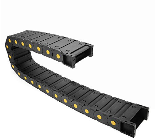 sourcing map R55 25mm x 77mm Plastic Closed can Open Cable Drag Chain Wire Carrier 1M Long