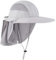 WANYING Unisex UV Schutz Sonnenhut mit Nackenschutz 12cm Großer Brim Outdoor Aktivitäten - für Kopfumfang 56-62cm Hellgrau