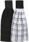 Ritz Kitchen Wears Haning-Toallas de Corbata, Algodón, Negro, Solid & Checked - 2 Piece, 2