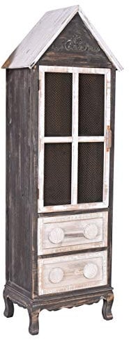 Vitrine Landhausstil Vitrinenschrank Drahtgitter Standvitrine 167cm Braun Regalschrank mxa042 Palazzo Exklusiv