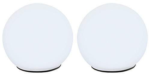Lunartec Solar Kugelleuchte: 2er-Set Solar-Glas-Leuchtkugeln mit Dämmerungsautomatik, Ø 9 cm, weiß (Kugellampen, Kugeln, Beleuchtung)