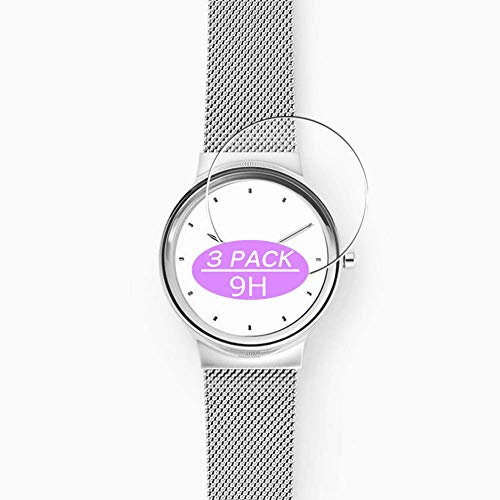 Vaxson Lot de 3 films protecteurs d'écran en verre trempé, compatible avec les boîtiers de montre Skagen Freja de 34 mm, film protecteur de protection 9H