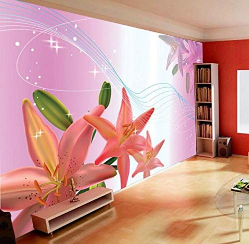 Papier peint fleur rose 3 D murale pour salon taille de mur personnalisée photo peintures murales plus grand papier peint décor à la maison 350 cm × 245 cm