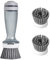 CQT Dish Brush, Dish Scrub Brush with Soap Dispenser for Dishes Kitchen Sink Pot Pan Scrubbing, 1 Brush 2 Refills