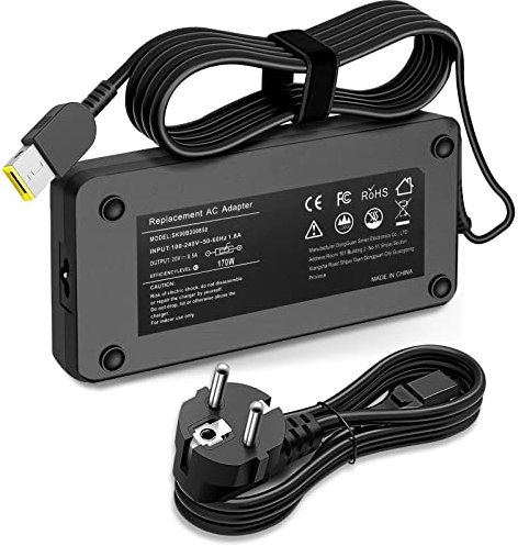 170W Caricatore Alimentatore Per Lenovo Thinkpad P50 P51 P52 P70 P71 P73 W540 W541 S431, Thinkpad X1 Carbon (Gen2/3/4), Legion Y530 Y540 Y700 Y720 Y730 Y7000 Y7000P Y900 Y910 4X20E50574 ADL170NLC2A