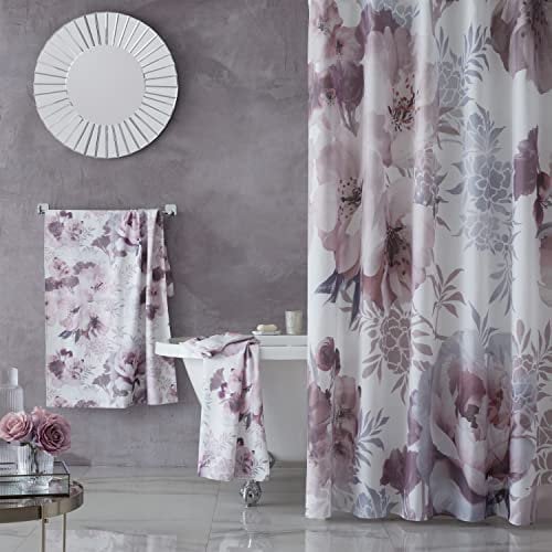 Catherine Lansfield Rideau de Douche Motif Floral Rose pâle 180 x 180 cm