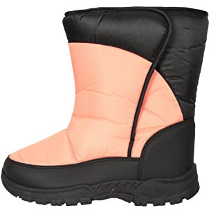 Mountain Warehouse Caribou Kinder-Schneeschuhe mit einem Streifen - Schneedicht, isoliert, zum Wandern, warm, Sherpa-Fleece-Futter- für Winter Koralle 29