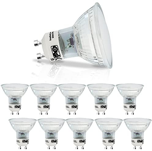 Homefire 10er GU10 LED Glühbirne Warmweiß Leuchtmittel 4W Glühlampe PAR16 Einbaustrahler Abstrahlwinkel 120 ° Strahler Spot 3000K Küchenlampe Deckenstrahler für Deckenspot Wandspot Wohnzimmer