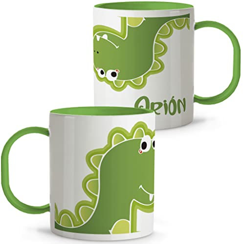 LolaPix Tazza Dinosauro. Tazza per Bambini. Tazza Personalizzata. Bicchieri Plastica Dura. Senza BPA. 330 ml. Amico di Dino