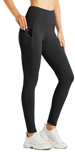 WILLIT Fleece gefütterte Leggings Damen Wasserbeständig Thermohose warme Winterhosen Yogahose Laufhose Strumpfhosen Hohe Taille Schwarz L