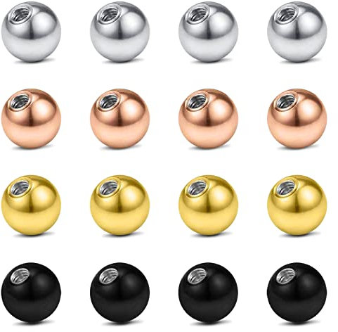 Rajnard Piercing Kugeln 14G 8mm Ersatzkugeln für Piercing Schmuck Chirurgenstahl Bauchnabelpiercing Zungenpiercing Septum Industrial Piercing