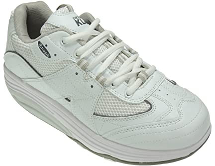 Calzados Romero. 0393 Zapatilla Deportiva con Piso Curvo Balancín para Hombre y Mujer PIDA 2 Tallas más de la Habitual. Blanco Talla 44
