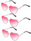 QincLing 3 Stück Herz Sonnenbrille, Fliegerbrille Pilotenbrille Damen Candy Color Sonnenbrille Mode Brillen Retro Sonnenbrille Kostüm Sonnenbrille Hippie Brille Brillen Rahmen Partybrillen Für Partys
