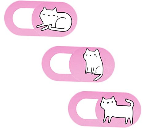 SOLUSTRE 3pezzi Copertura Per Webcam Motivo Gatto Copertura Per Privacy Della Fotocamera Bloccante Scorrevole Perptop e Tablet Protezione Affidabile