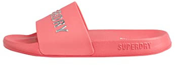 SUPERDRY Damen Code Logo VEGAN Pool Slide Kapuzenpullover, Active Pink,