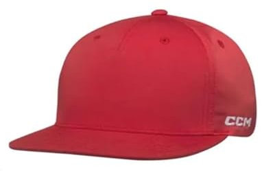 CCM Team Flache Krempe Snapback Cap, Adult OSFA (Rot)