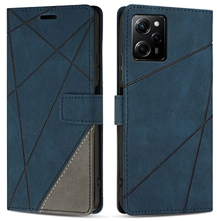 SONWO Hülle für Xiaomi Poco X5 Pro 5G / Redmi Note 12 Pro 5G, Premium PU Leder Handyhülle Flip Case Wallet Silikon Schutzhülle Klapphülle für Xiaomi Poco X5 Pro 5G / Redmi Note 12 Pro 5G, Blau