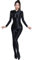 Yaaapiy Damen Ganzkörperanzug Yoga Jumpsuit Einteiler Body Bodysuit eng Gepflegt.Kostüm Catsuit mit Reisverschluss Dessous Unterwäsche (schwarz)