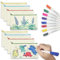 ICEPAPA 8 Canvas Pencil Cases with Zips & 8 Fabric Markers, Ideal for DIY Crafts, Travel, School & Makeup Storage