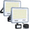 YIQIBRO Foco LED con Sensor de Movimiento 50W 2 Piezas, 5000LM 6500K Luz Exterior con Sensor de Movimiento, IP67 Impermeable Focos Exterior, 60 LEDs Luces LED para Jardin, Terraza, Garaje, Entrada