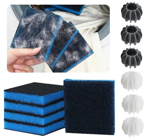 17pcs Quitapelos Lavadora Mascotas,TIUXIU Bolas Quita Pelos Mascota Lavadora Reutilizables Pelota de Lavado para Quita Pelusa de Lana y Cabello de La Ropa en La Lavadora