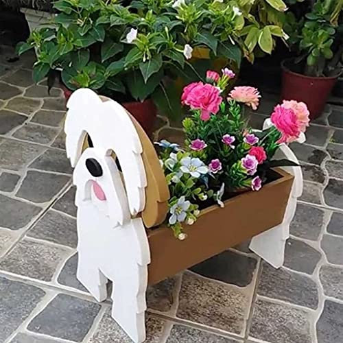 GagalU Shih Tzu-Pflanzgefäß, Sukkulententen-Töpfe mit niedlichem Cartoon-Hund, Anime-Cartoon-Blumentopf, Tisch-Pflanzen-Pflanzgefäß für Innenräume, Büro, Zuhause, Wohndekoration